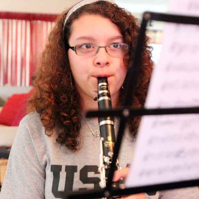 Young Teen taking private clarinet lessons